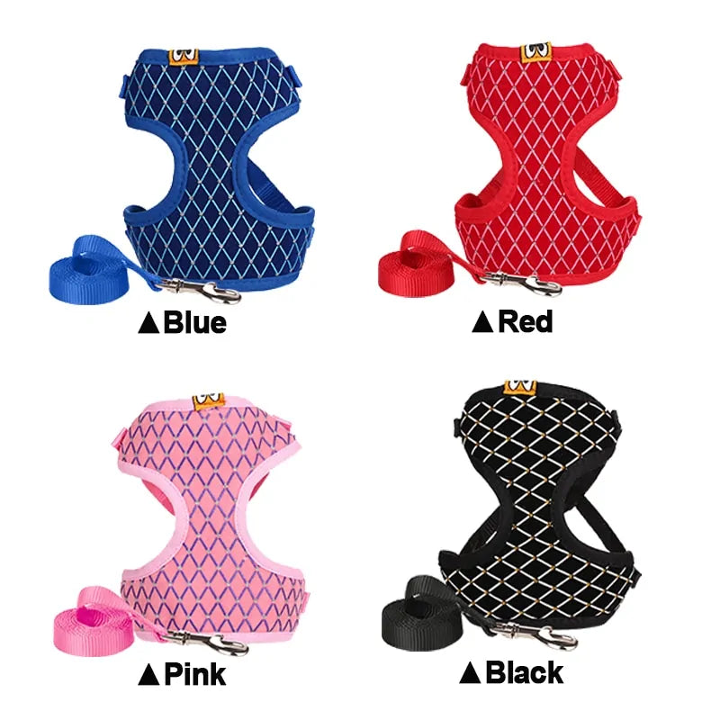 Rhinestone Pet Harness And Leash Set for Stylish Pets