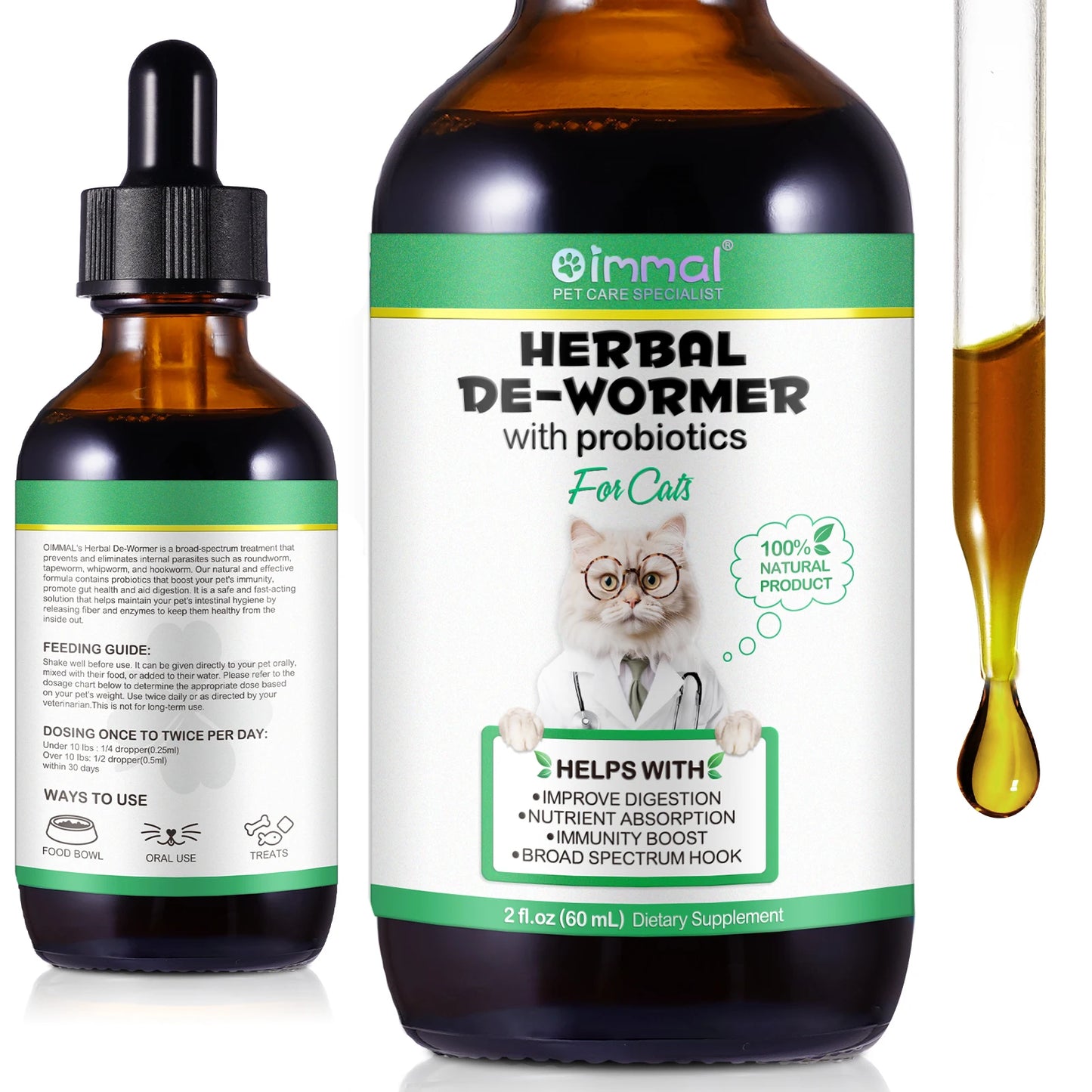 Cats Natural Broad Spectrum Treatment Liquid for Worms
