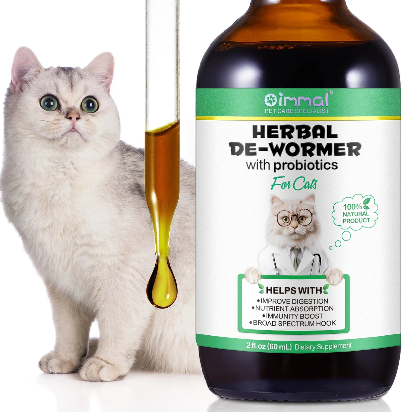 Cats Natural Broad Spectrum Treatment Liquid for Worms