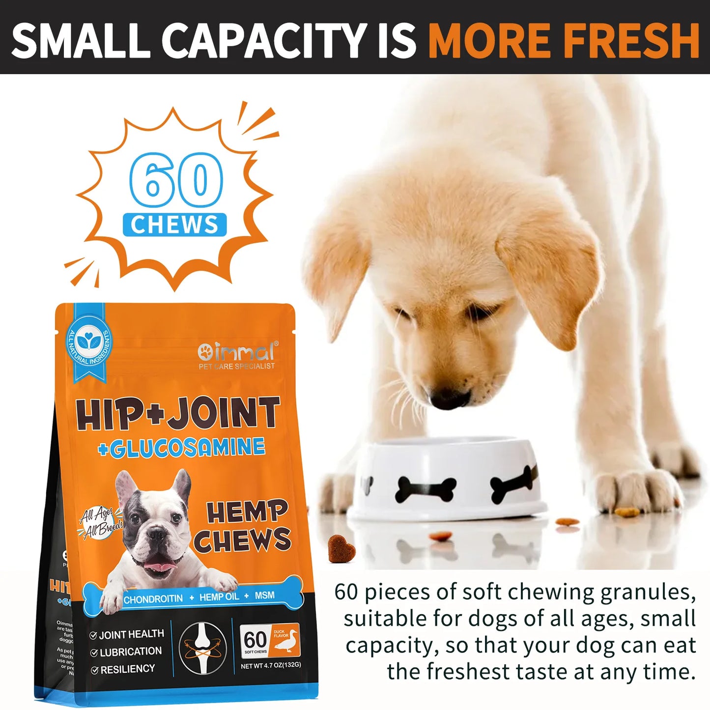 Hip and Joint Supplement with Glucosamine for Dogs