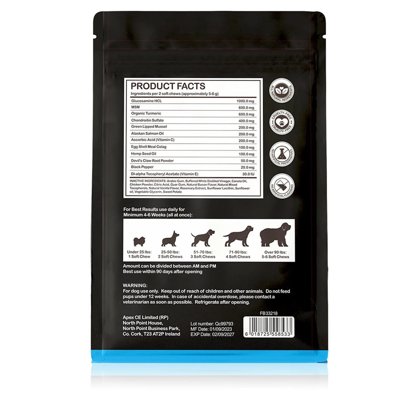 Hip and Joint Supplement with Glucosamine for Dogs