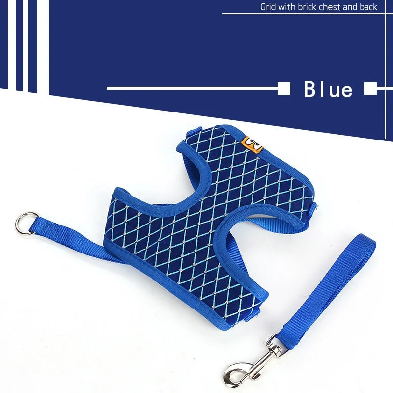 Rhinestone Pet Harness And Leash Set for Stylish Pets