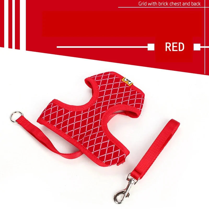 Rhinestone Pet Harness And Leash Set for Stylish Pets