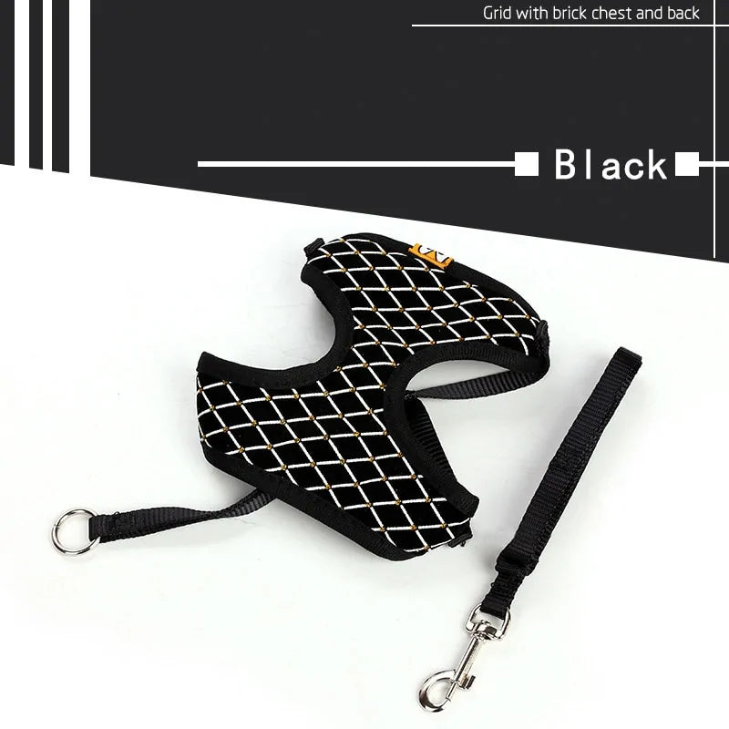 Rhinestone Pet Harness And Leash Set for Stylish Pets