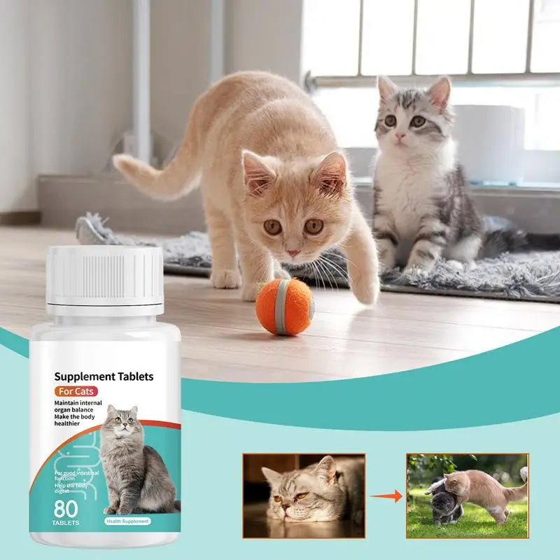 Pet Probiotic For Cats Digestive Health Supplement Tablets