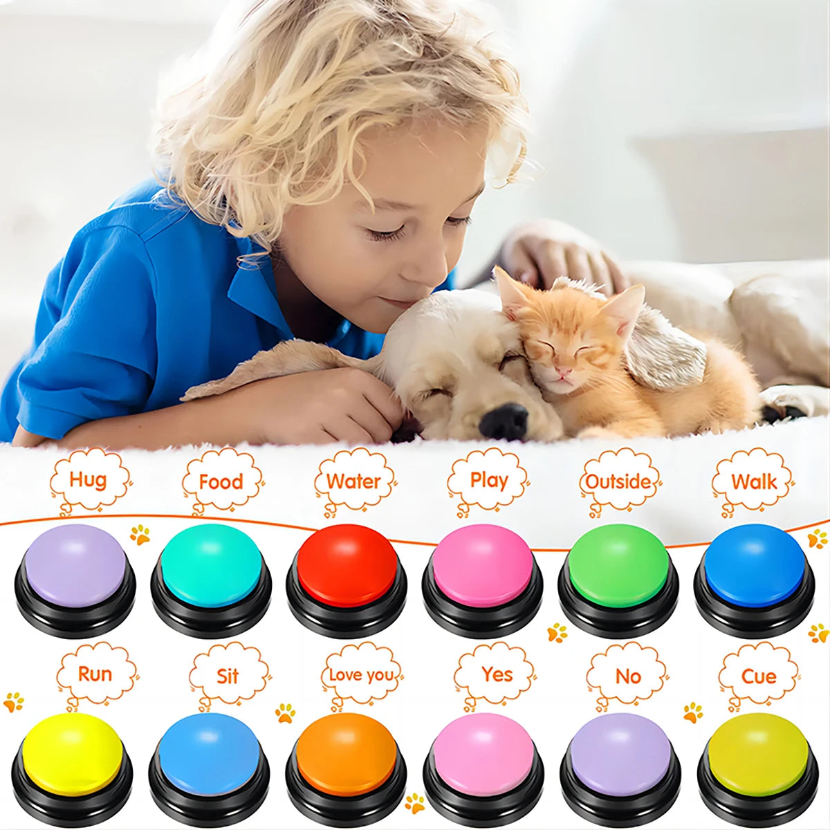 Funny Dog Recordable Pet Toys Travel Talking Buttons Cute Supplies