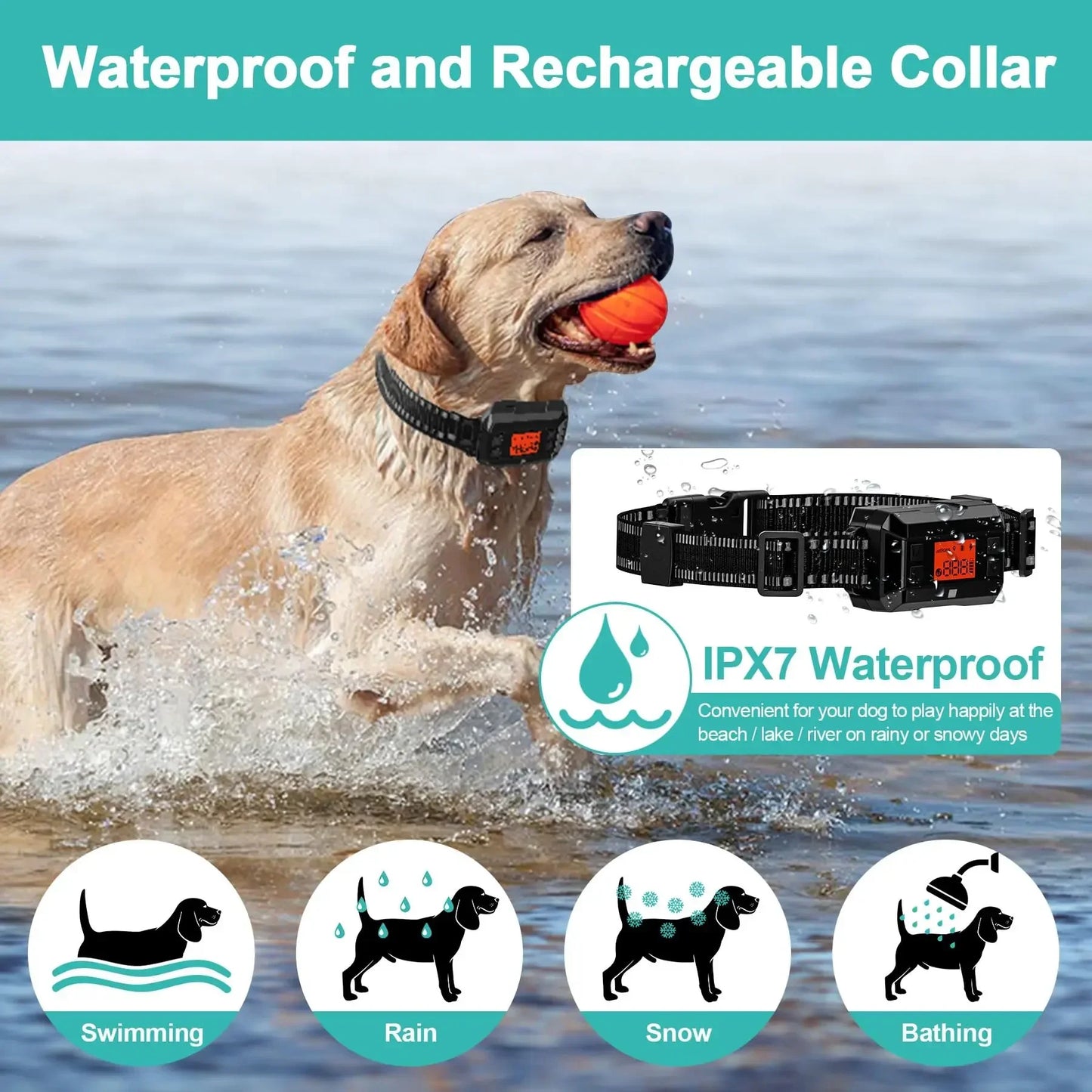 Electric Wireless GPS Dog Fence System, Waterproof Collar