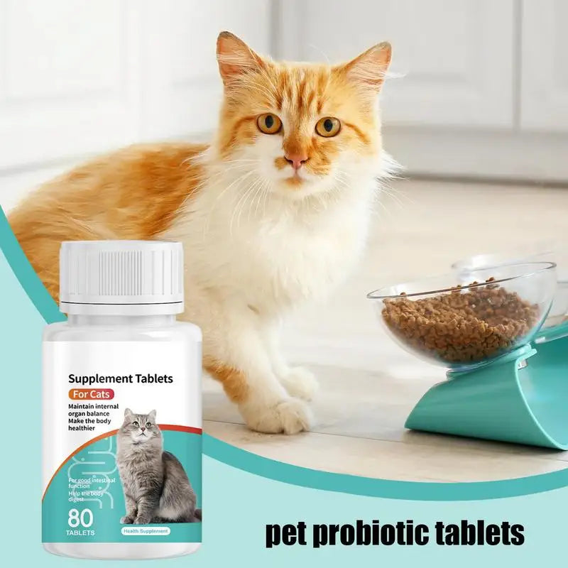 Pet Probiotic For Cats Digestive Health Supplement Tablets