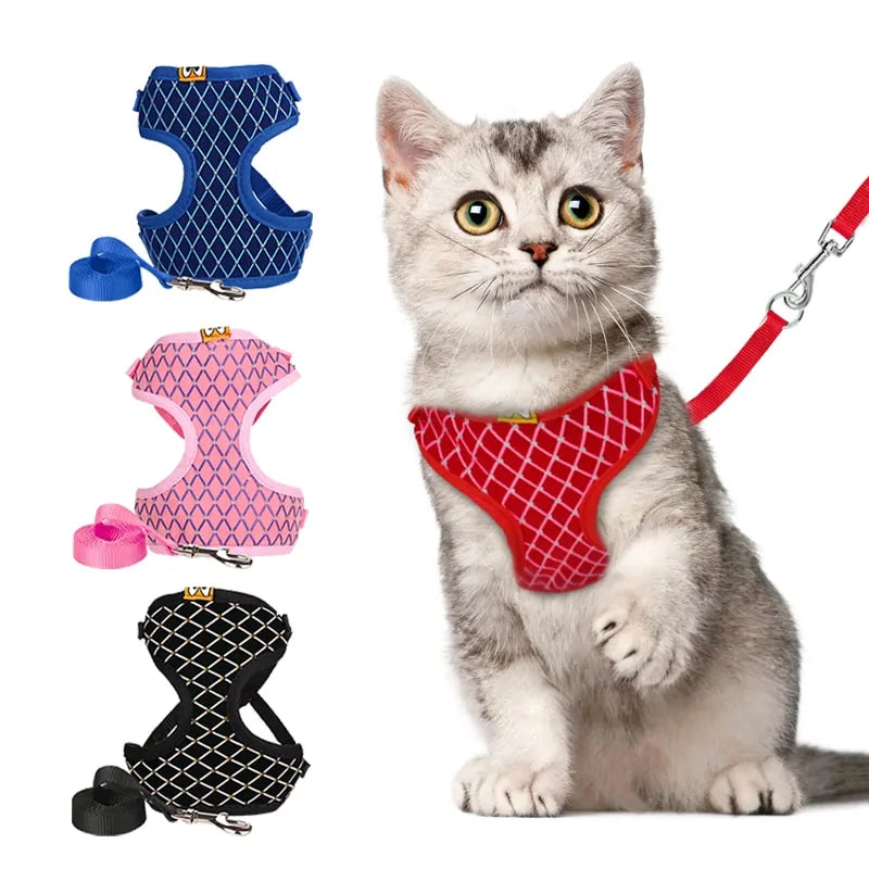 Rhinestone Pet Harness And Leash Set for Stylish Pets
