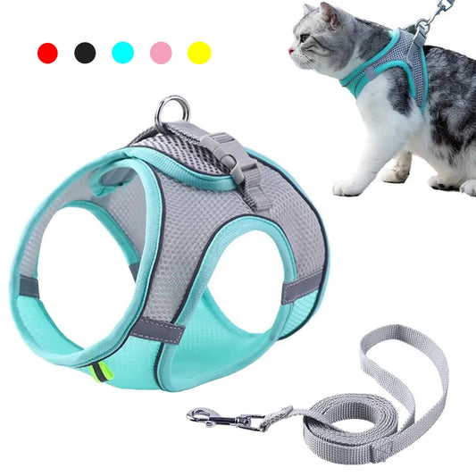 Cat Harness Leash Set Adjustable for French Bulldog Chihuahua