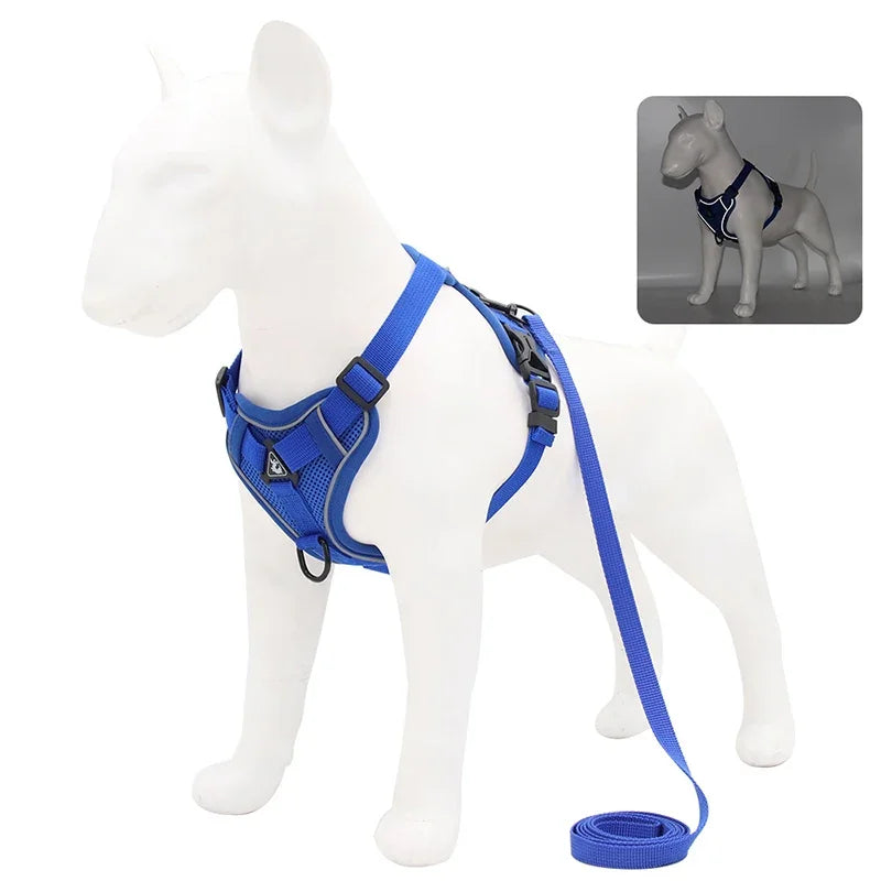 No Pull Dog Harness and Leash Set Adjustable Pet Harness Vest For Small Dogs Cats Reflective Mesh